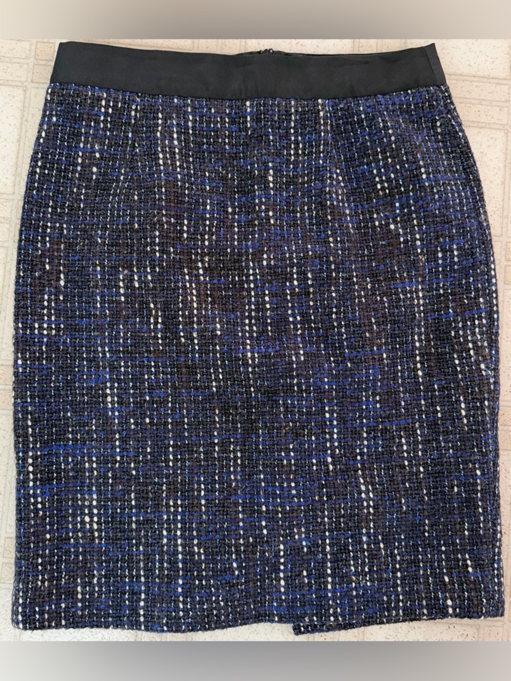 Boden Blue Tweed Wool Skirt 4
